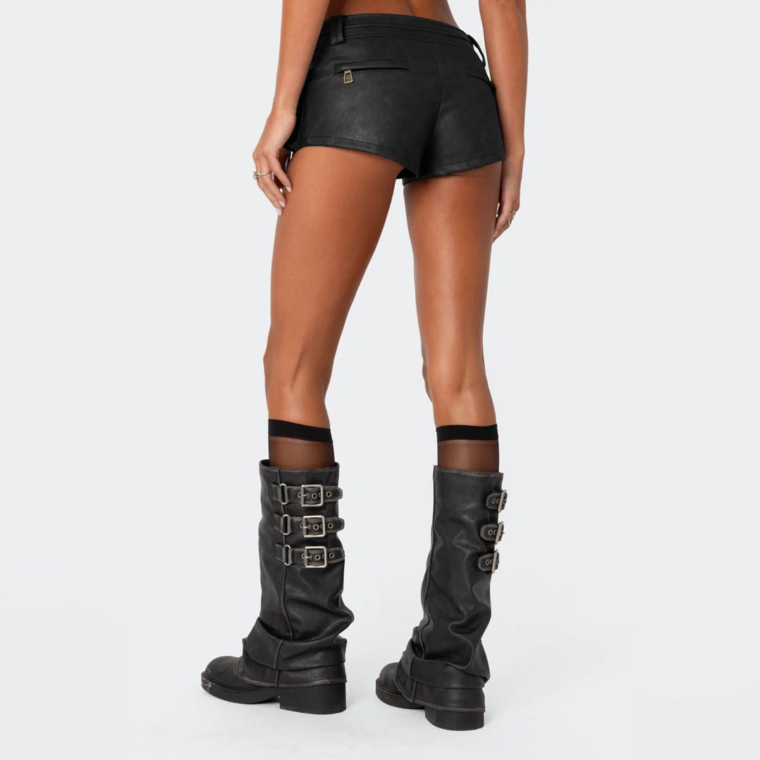 Baddie Micro Leather Shorts
