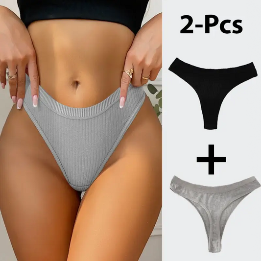 95% Cotton Thongs 2-Pcs