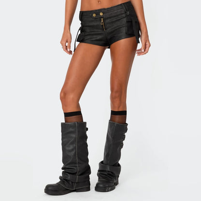 Baddie Micro Leather Shorts