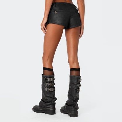 Baddie Micro Leather Shorts